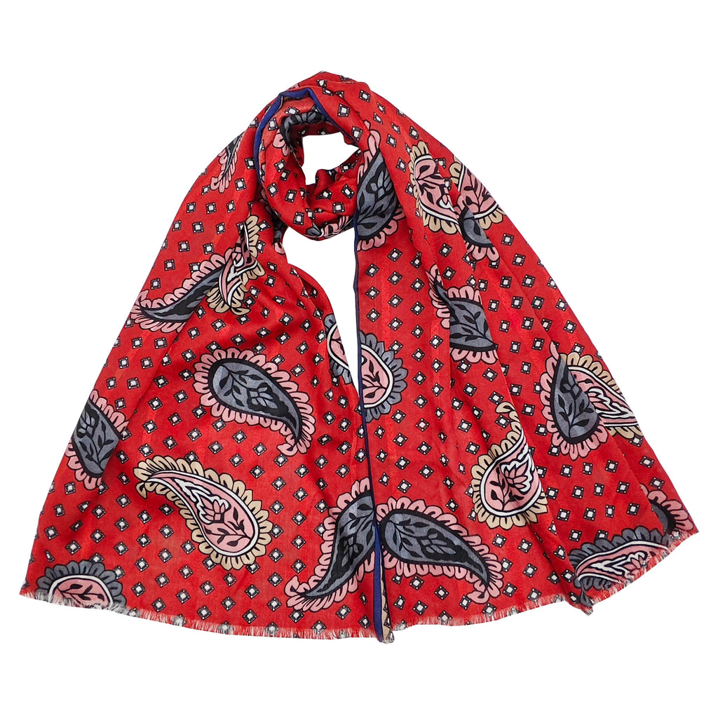 Paisley Scarf - Red