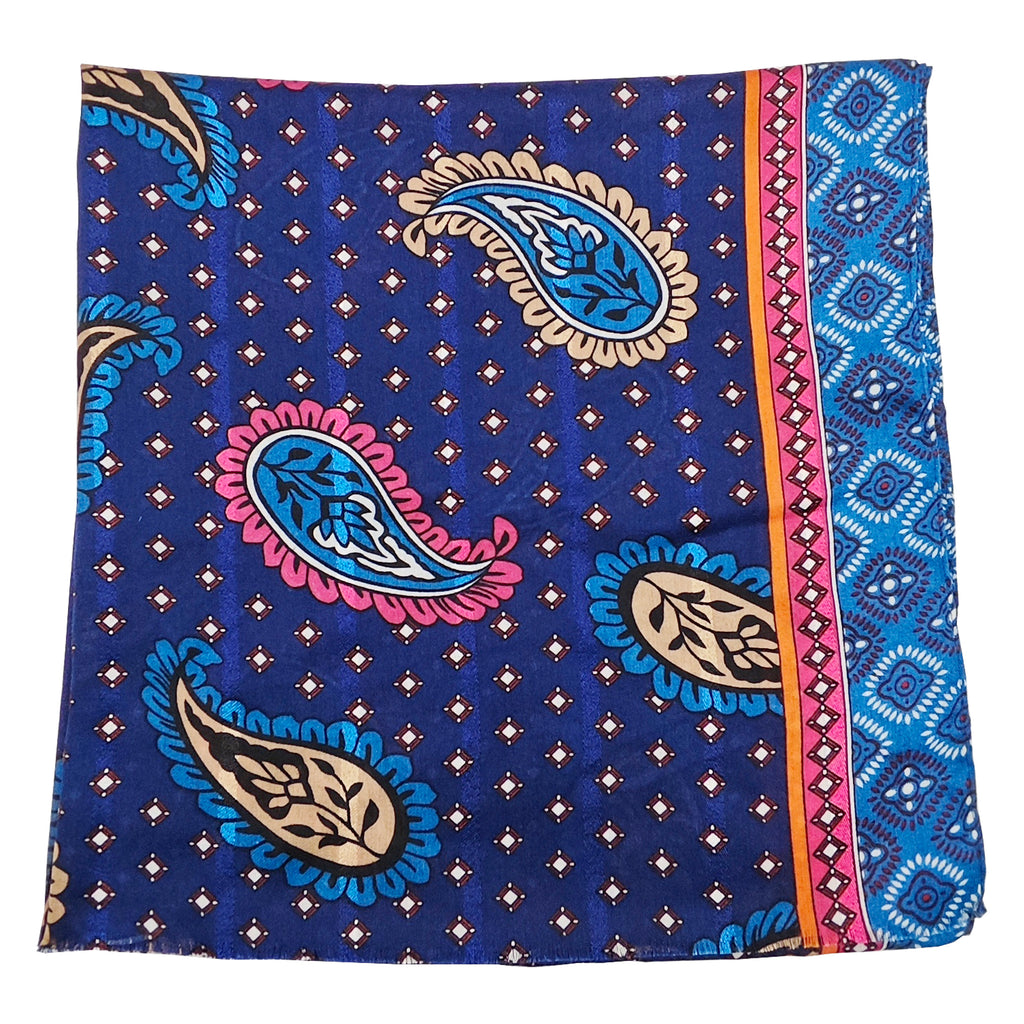 Paisley Scarf - Navy