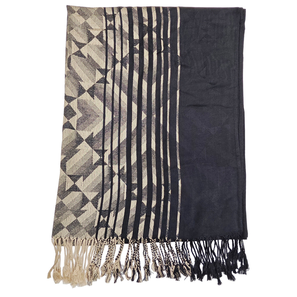 Triangular Print Scarf - Black