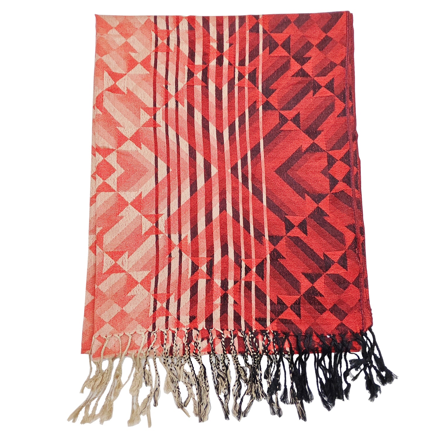 Triangular Print Scarf - Red