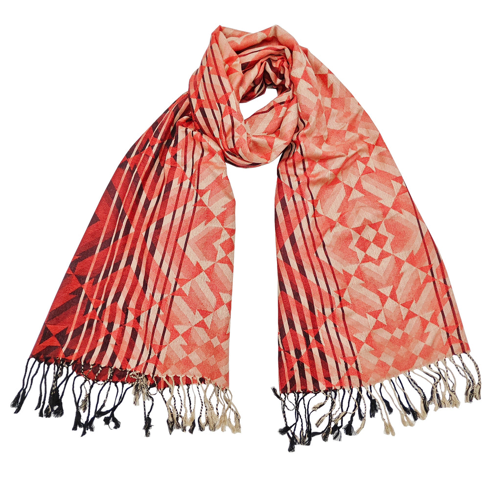 Triangular Print Scarf - Red