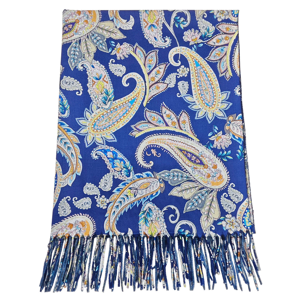 Paisley Print Scarf - Navy