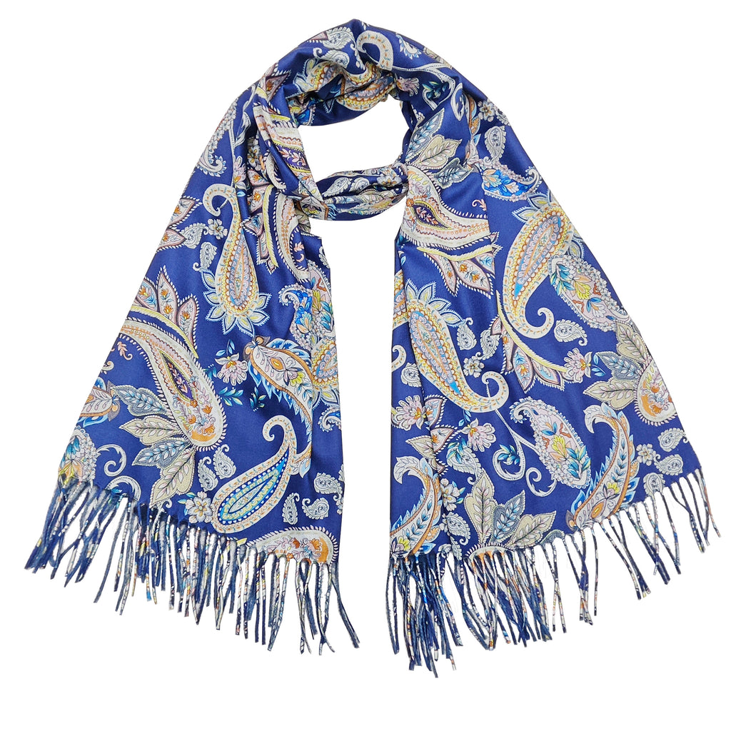 Paisley Print Scarf - Navy