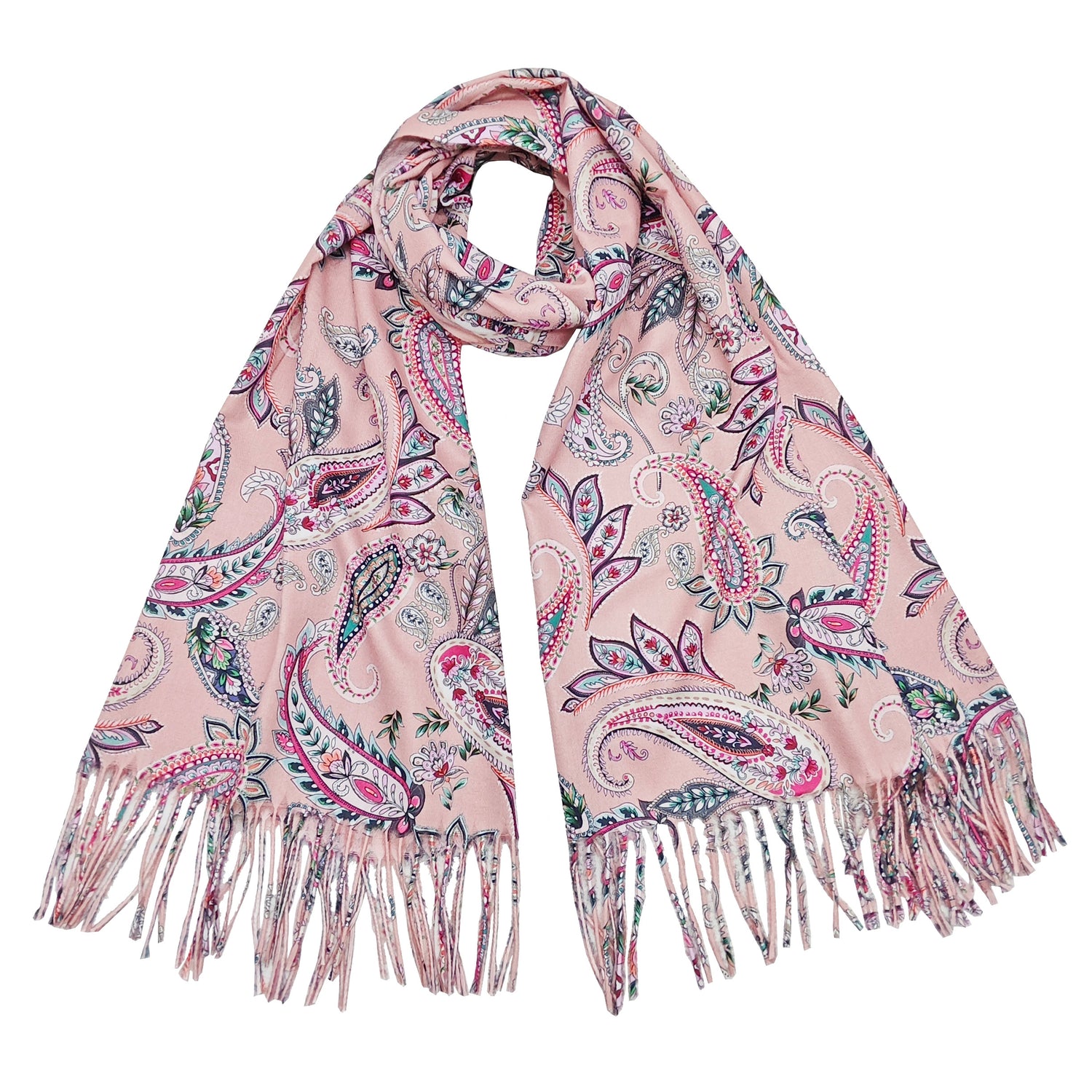 Paisley Print Scarf - Light Pink