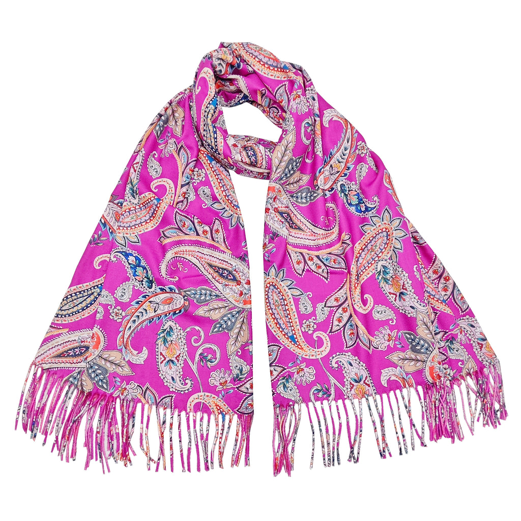 Paisley Print Scarf - Fuchsia