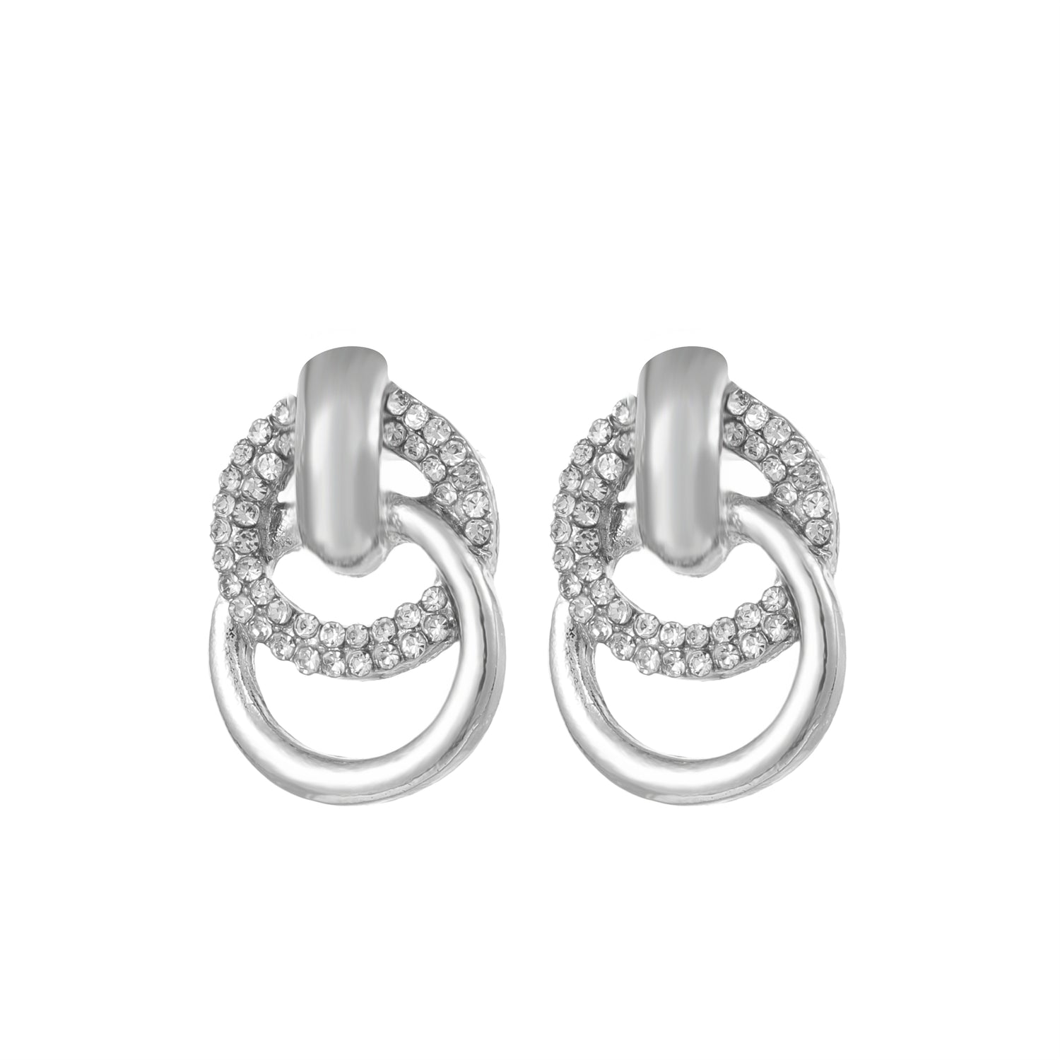 Linked earring silver