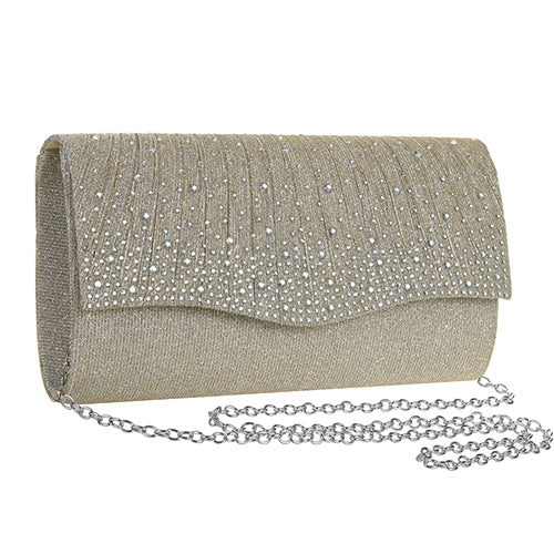 Diamante detail clutch bag gold