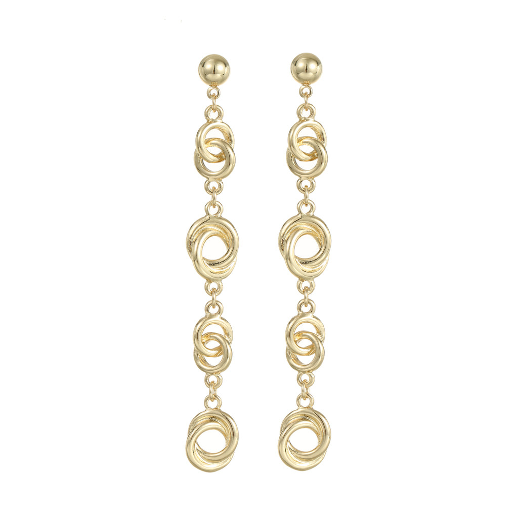 Twisted link drop earring gold