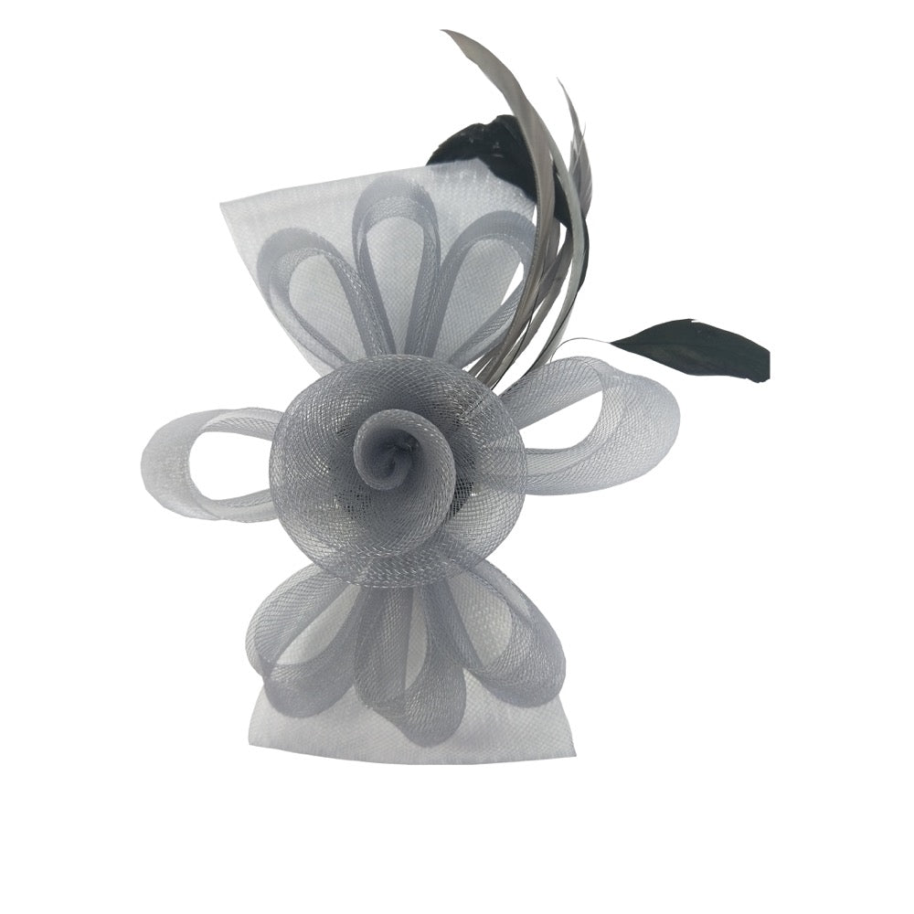 Fascinator flower silver
