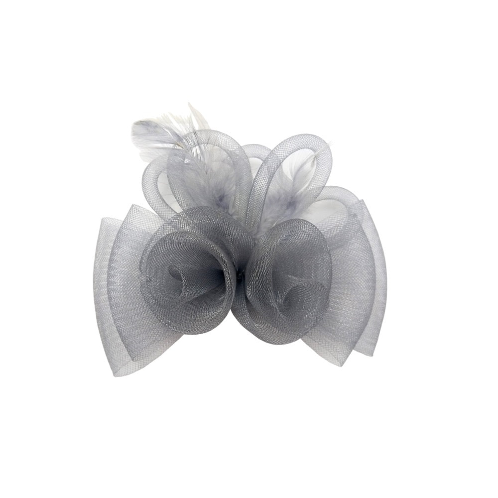 Fascinator flower detail silver