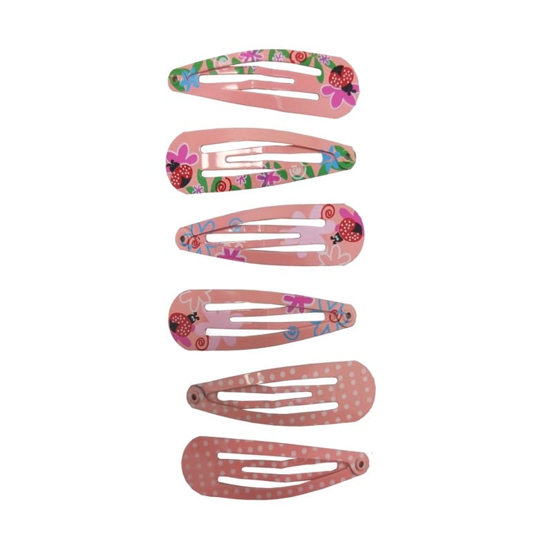 6pk pink ladybird snap