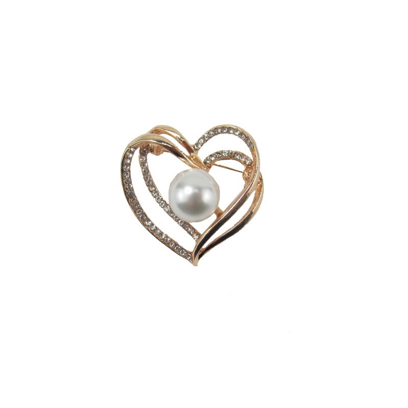 Heart brooch rose gold