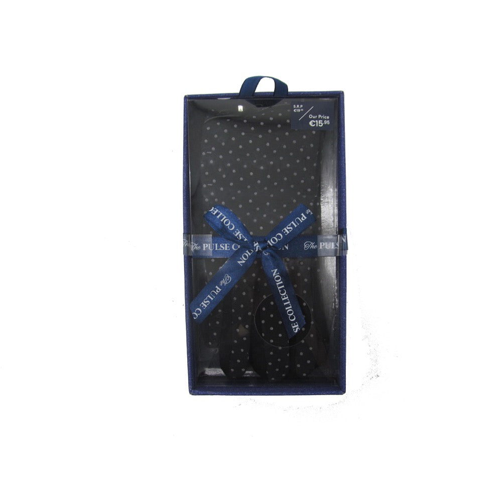 Pulse Dot Print Gloves Gift Box-Black