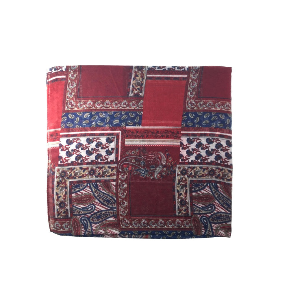 Paisley Mix Print Scarf-Pink