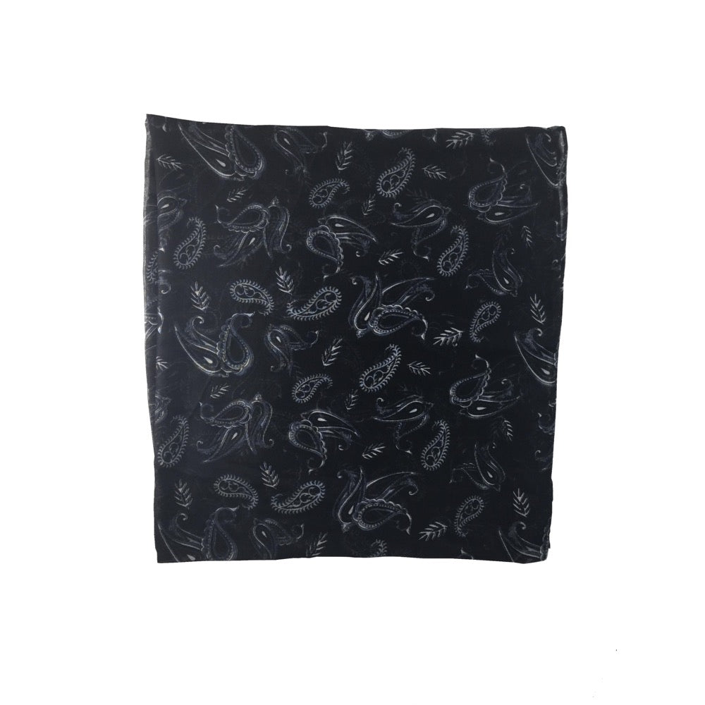 Ditsy Paisley Print Scarf-Black