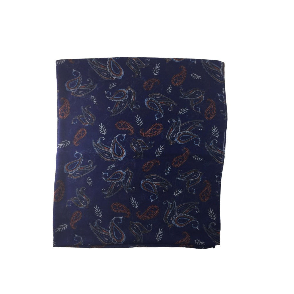Ditsy Paisley Print Scarf-Navy