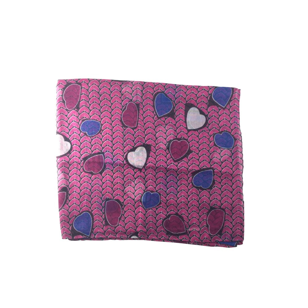 Heart Print Scarf-Pink