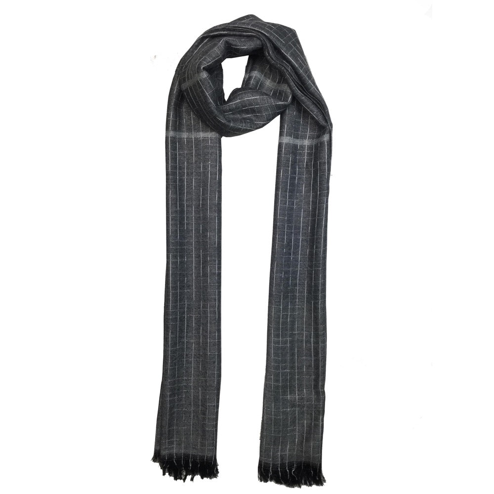 Grey Threaded Scarf-Grey