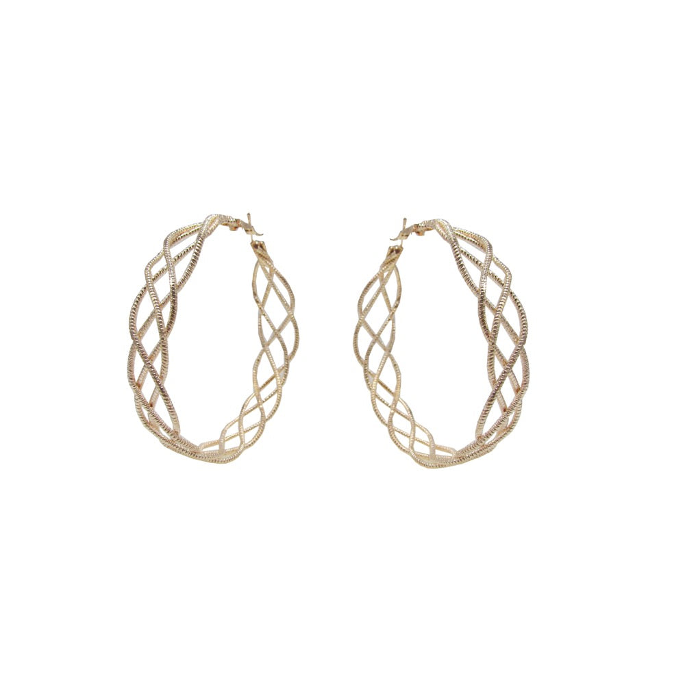 Twisted Hoop Earring Rose Gold