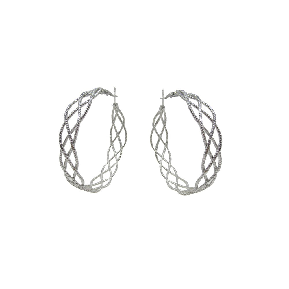 Twisted Hoop Earring Silver