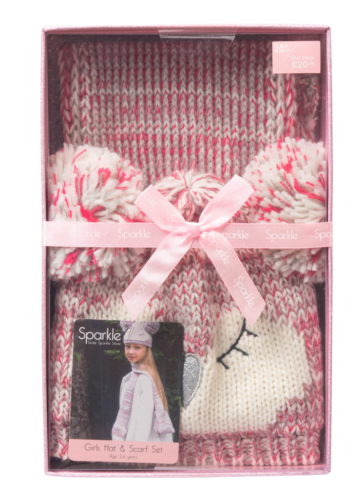 Sparkle Girls Gift Box Hat & Scarf Set