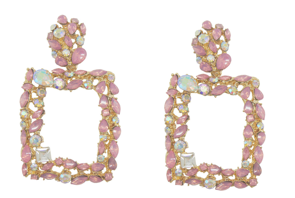 Statement Jewelled Earring Rose