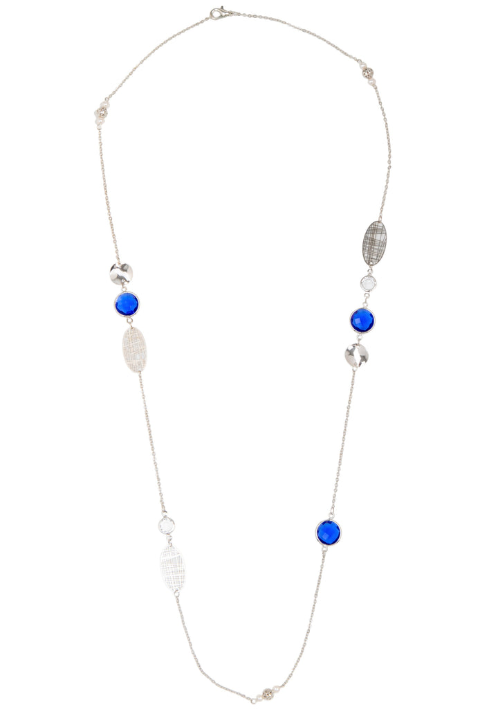 Long Bead & Silver Necklace