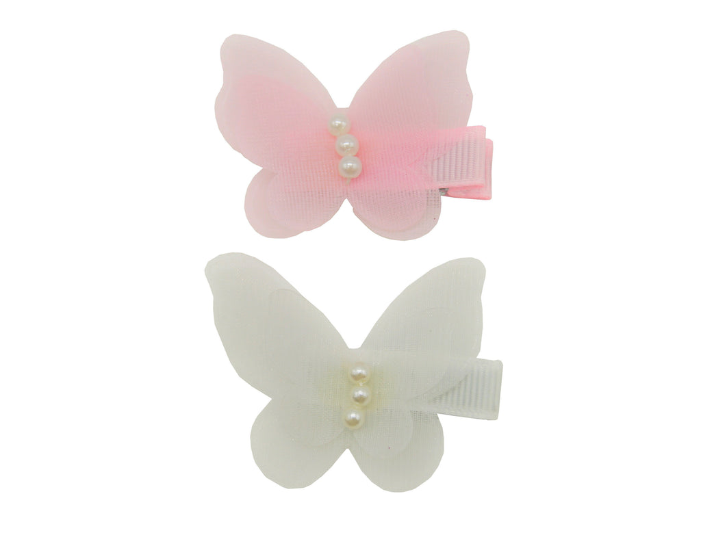 Sparkle 2pk Butterfly Clip Light Pink