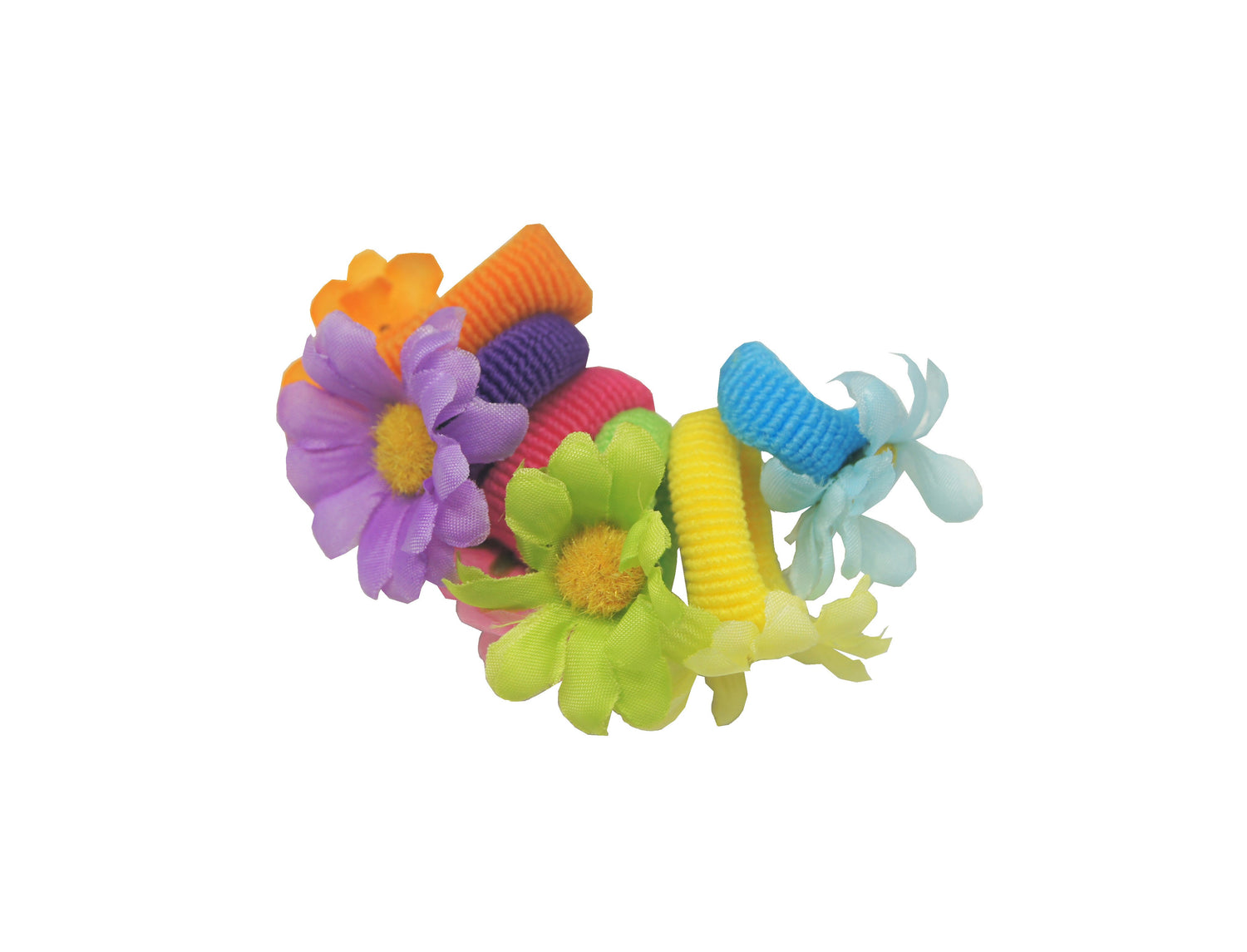 Sparkle 6pk Mini Flower Elastics