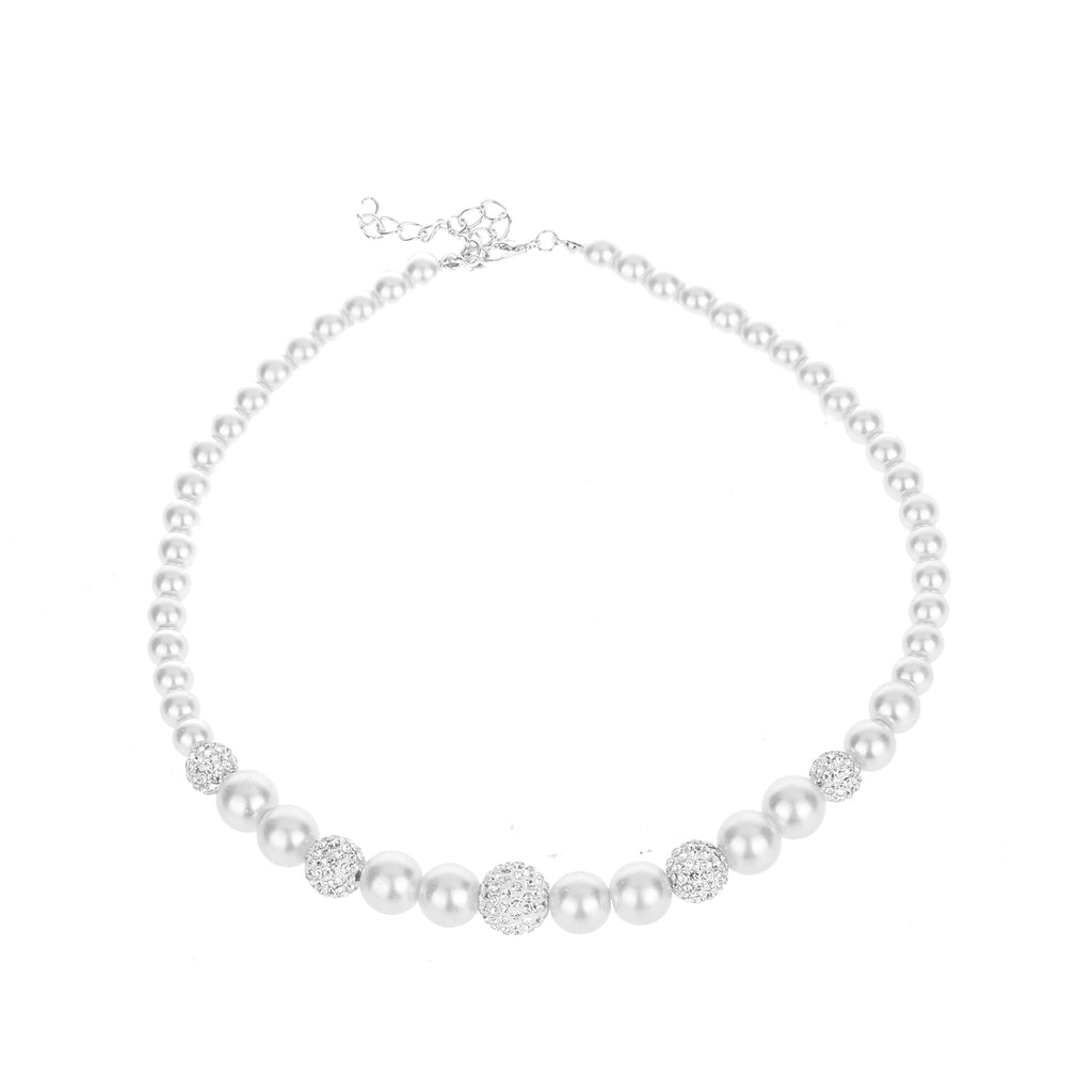 Pearl With Crystal Detail Necklace