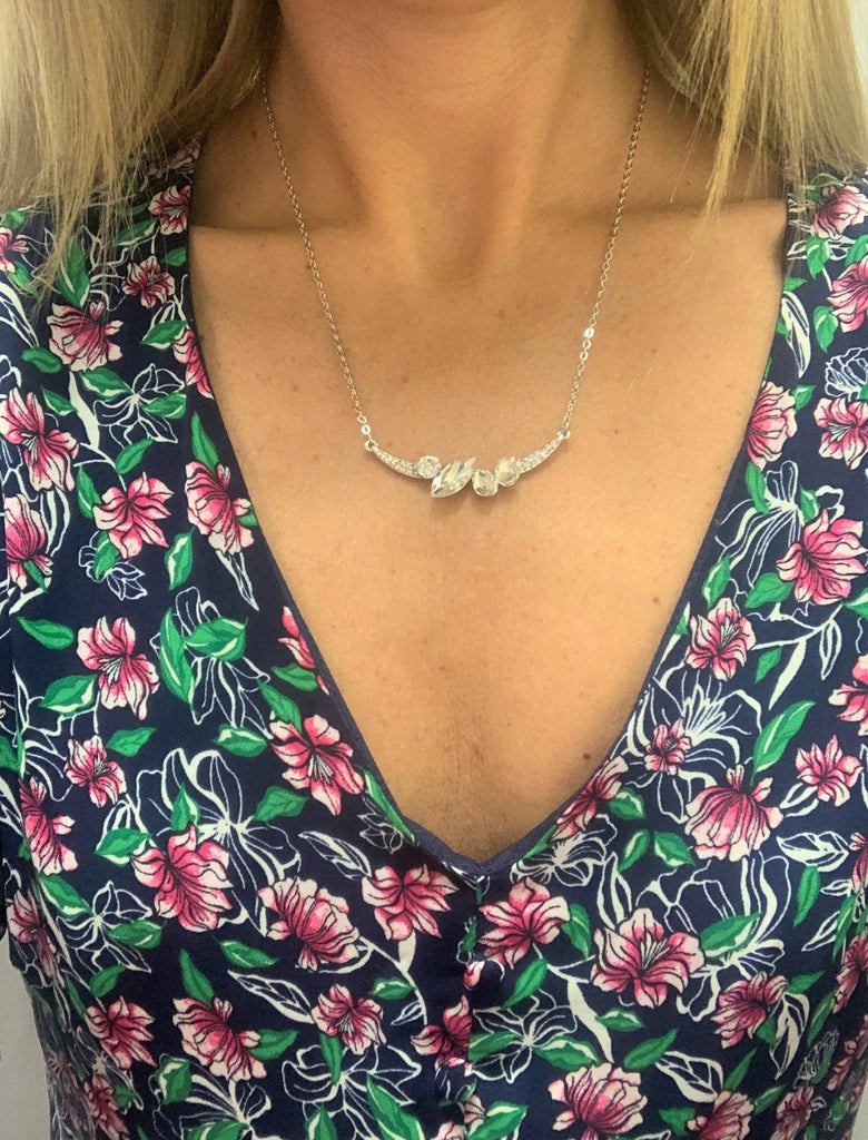 Crystal Necklace Silver
