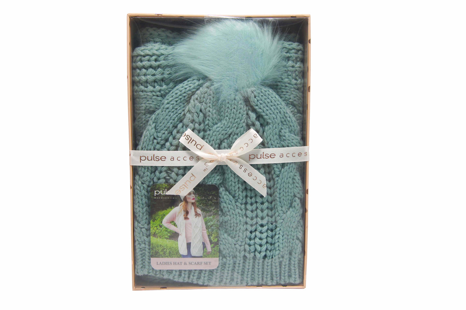 Pulse Gift Box Hat & Scarf Set Green