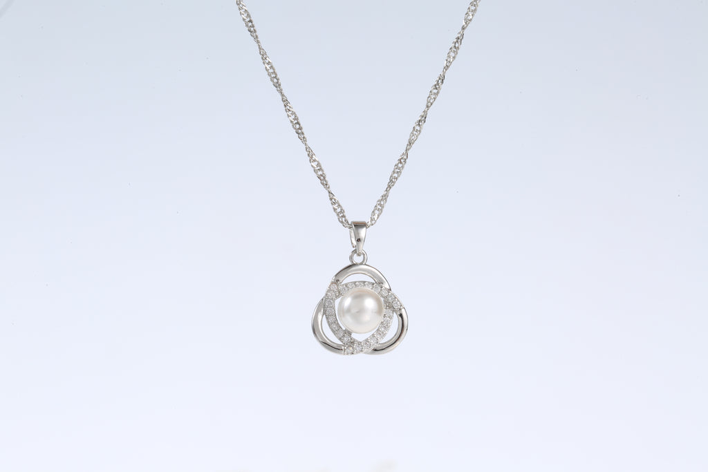 Pulse Gift Box Necklace & Earring Pearl Set Silver