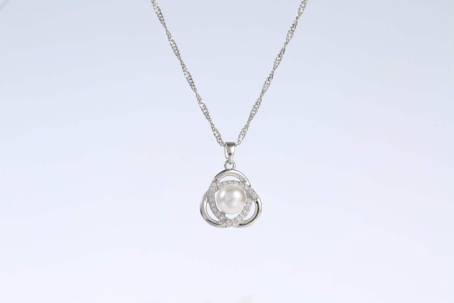 Pulse Gift Box Necklace & Earring Pearl Set Silver
