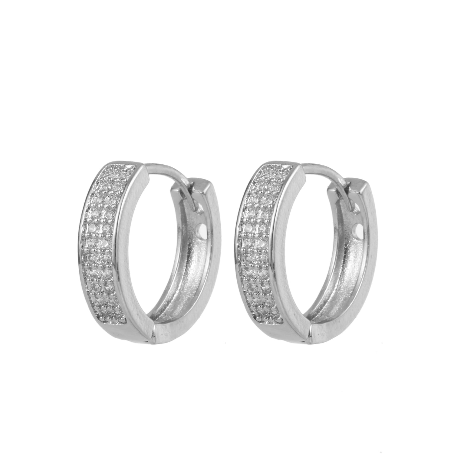 Cubic Zirconia Chunky Huggie Hoop Earring