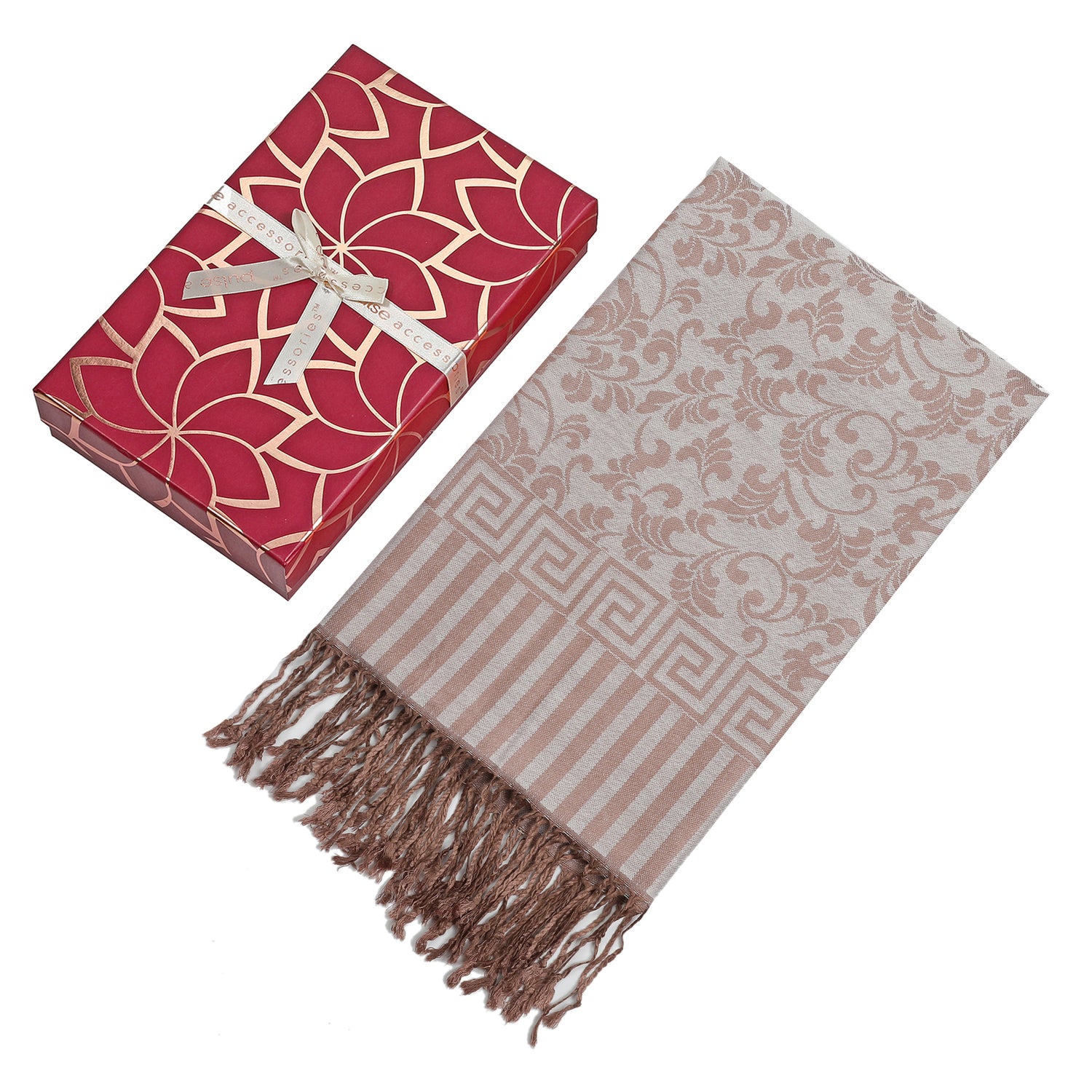 Pulse Ornate Gift Box Scarf - Grey