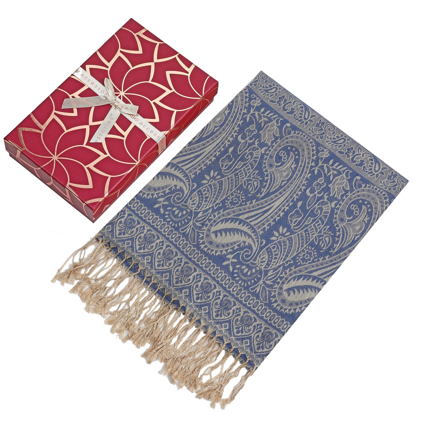 Pulse Paisley Gift Box Scarf - Blue