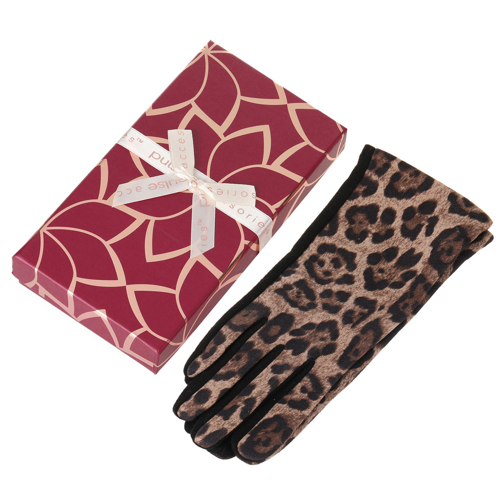 Pulse Leopard Gift Boxed Gloves - Beige