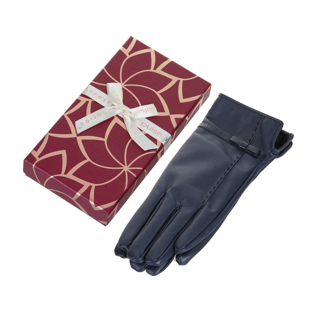 Pulse PU Gift Boxed Gloves - Navy