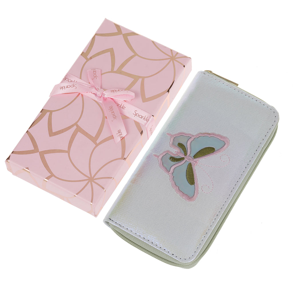 Sparkle Butterfly Gift Box Wallet - White