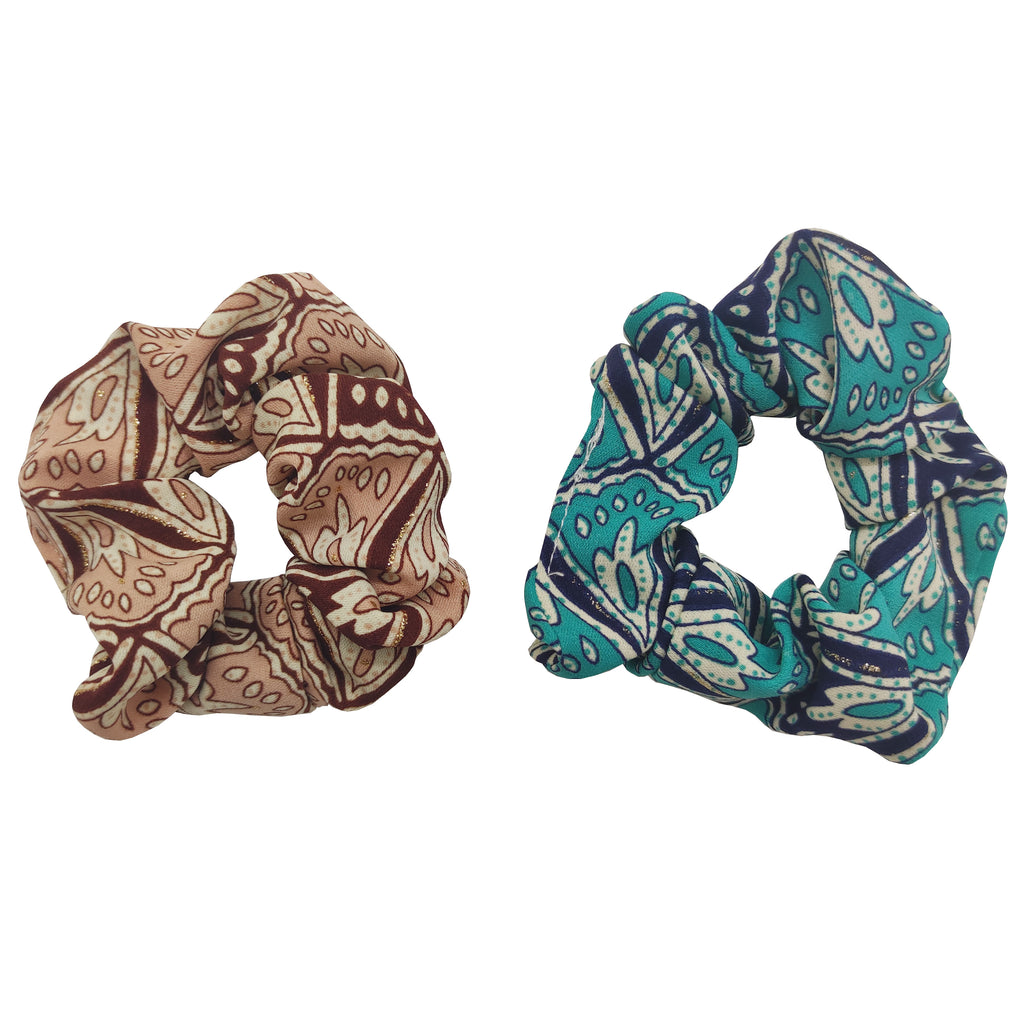 Pulse Professional 2pk Scrunchie - Beige & Blue