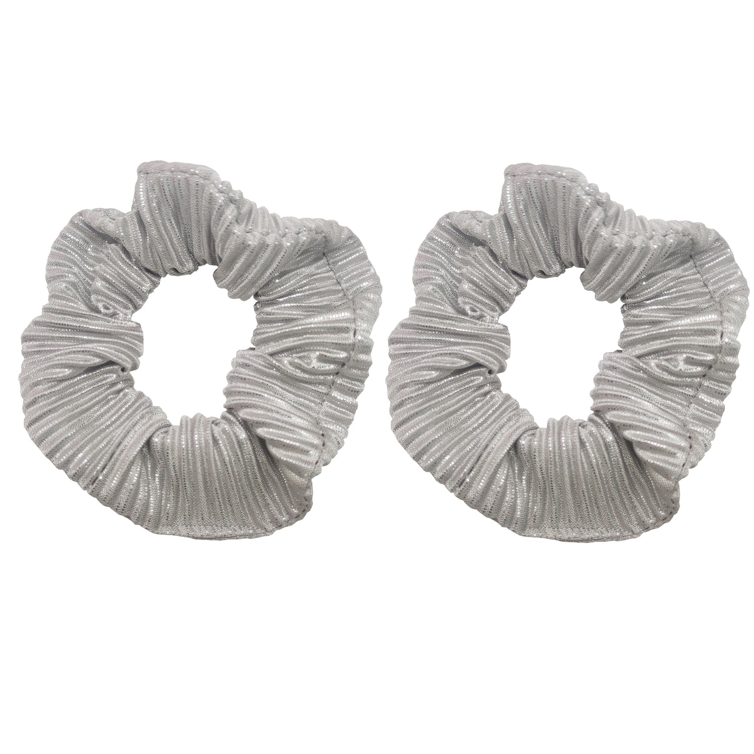 Sparkle 2pk Pleated Scrunchie - Silver
