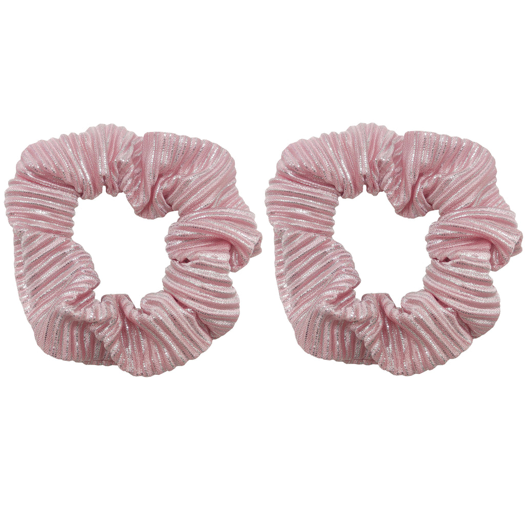 Sparkle 2pk Pleated Scrunchie - Pink