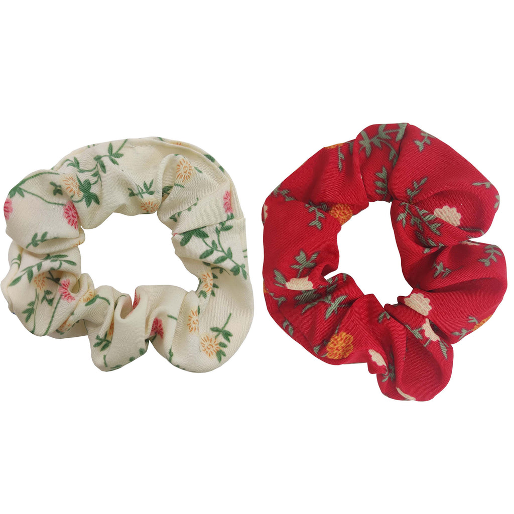 Sparkle 2pk Scrunchie - Red & Cream