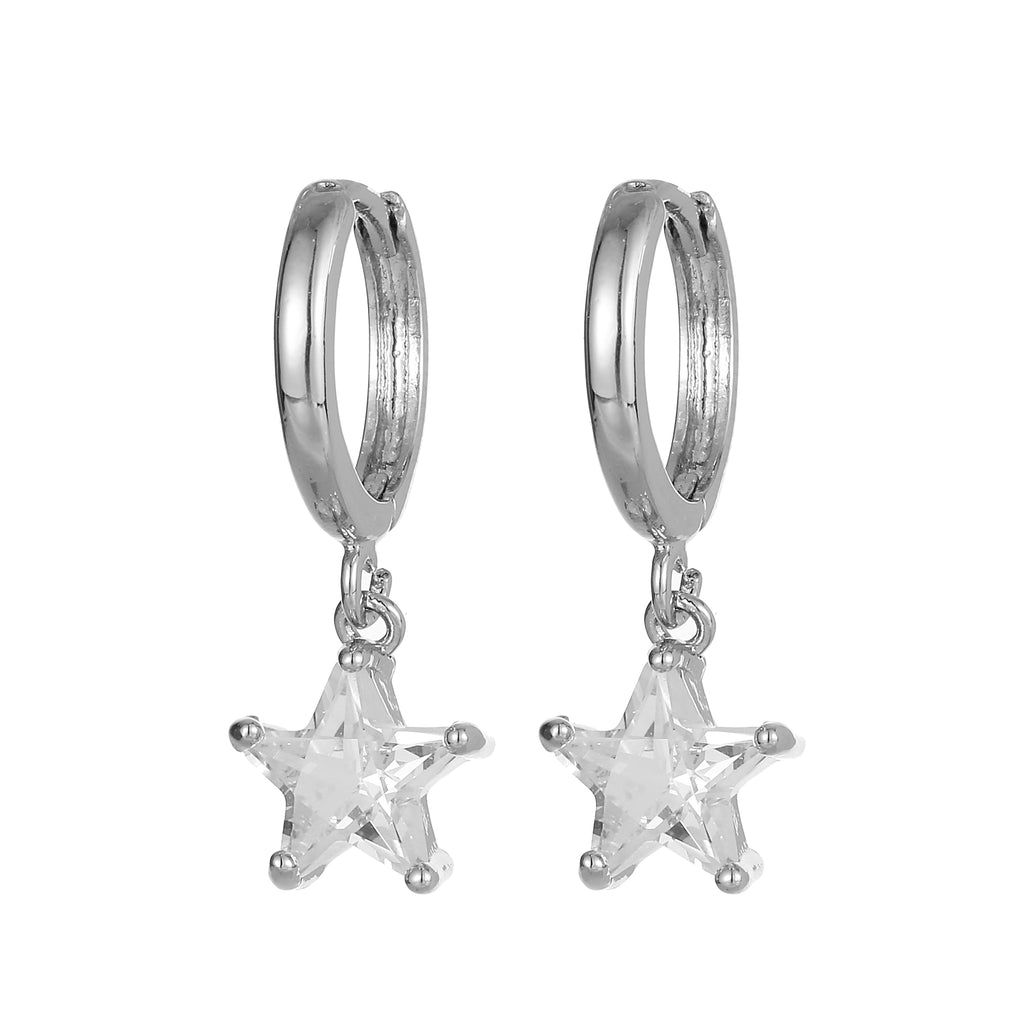 Star Huggie Earring Silver