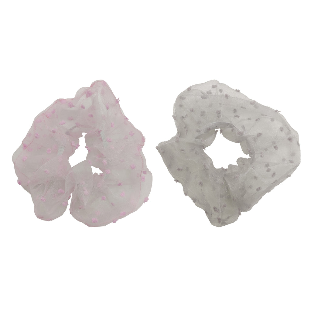 Pulse Professional 2pk Organza Scrunchie - Grey & Pink