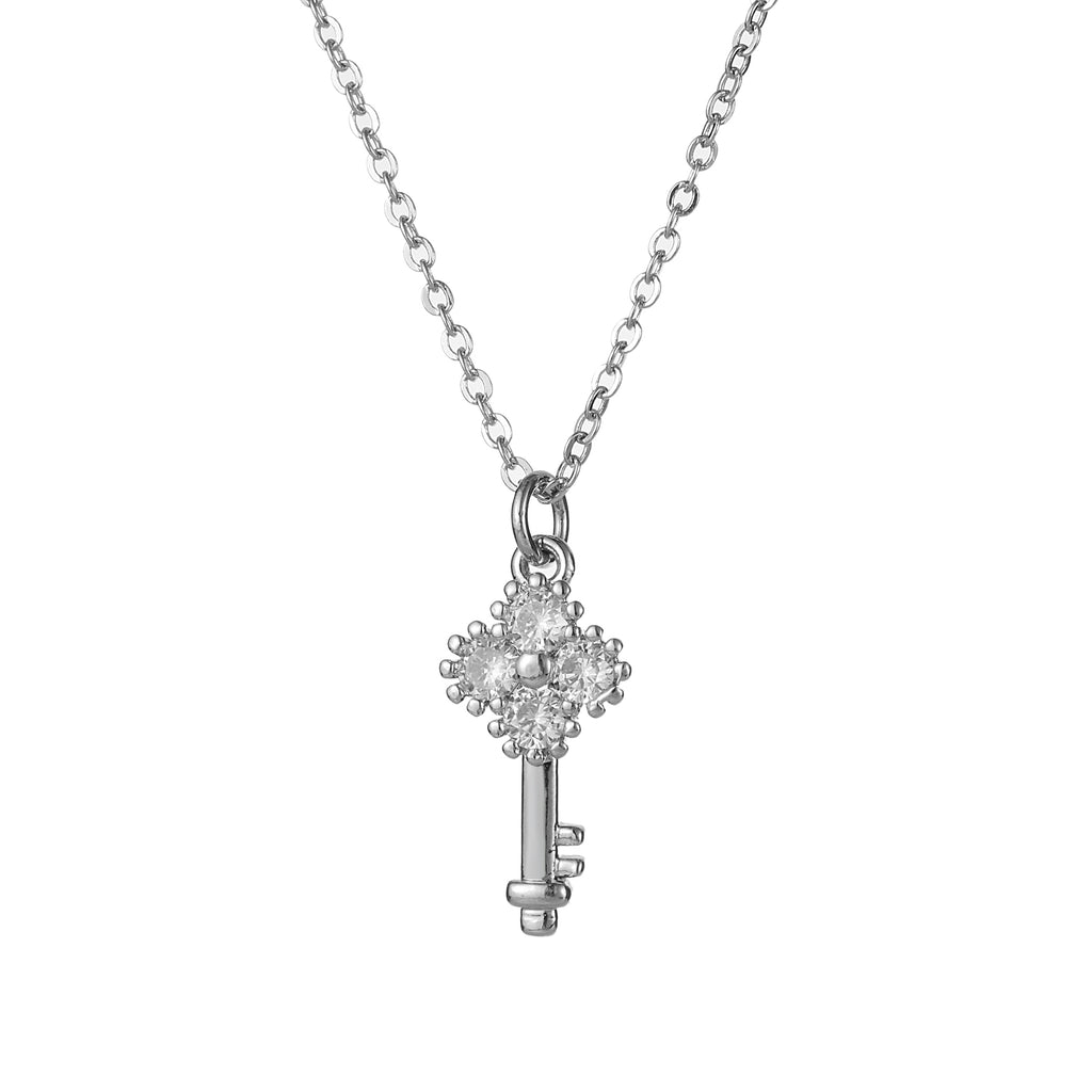 Key Pendant Necklace Silver