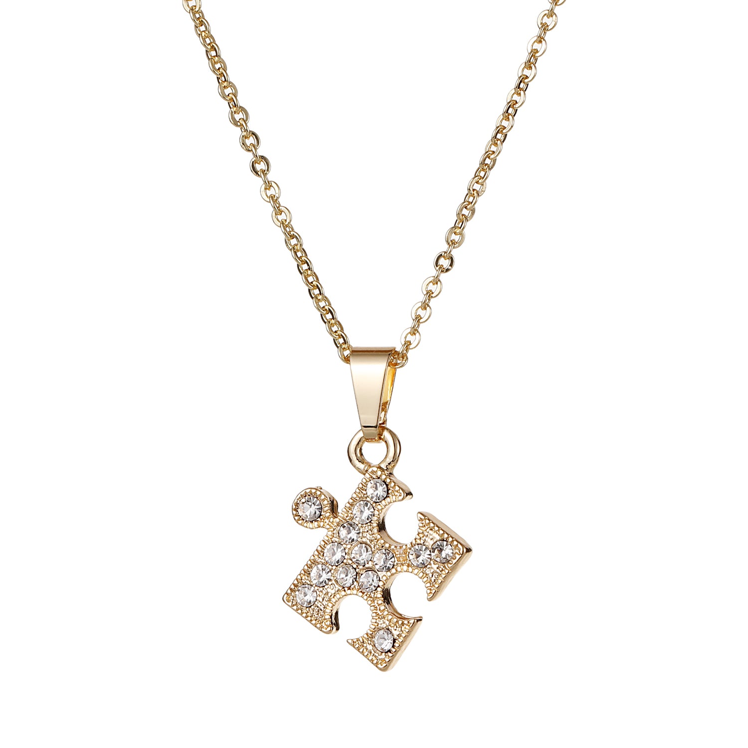Puzzle Pendant Necklace Gold