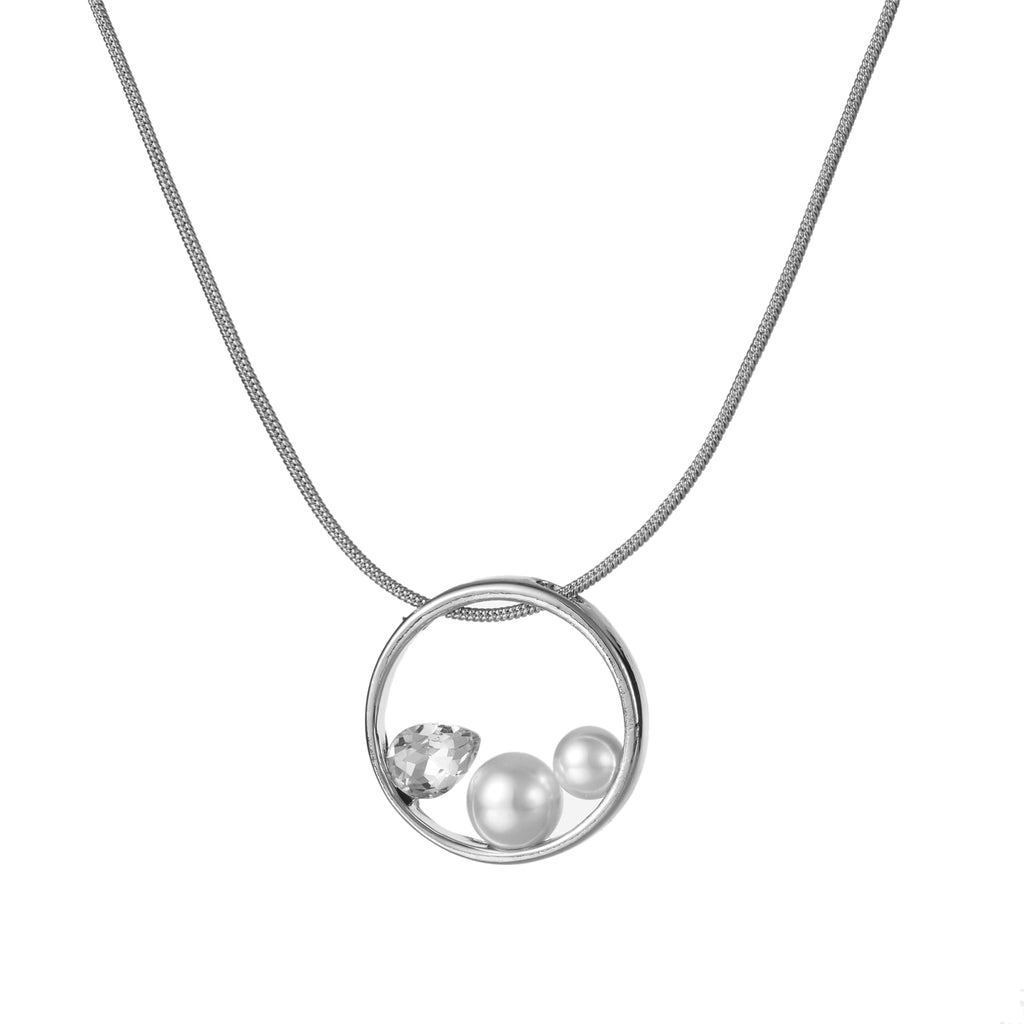 Pearl & Crystal Necklace Long