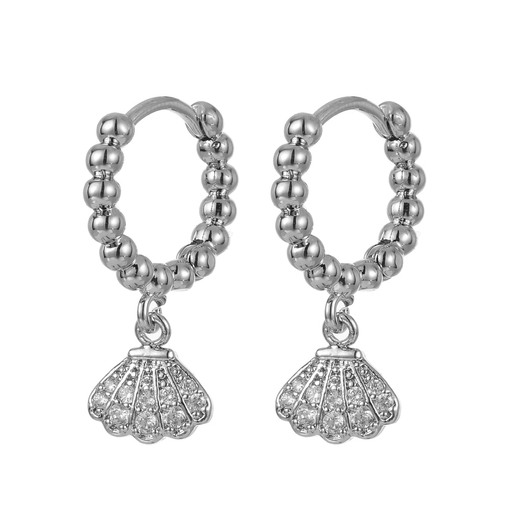 Shell Huggie Earring Silver